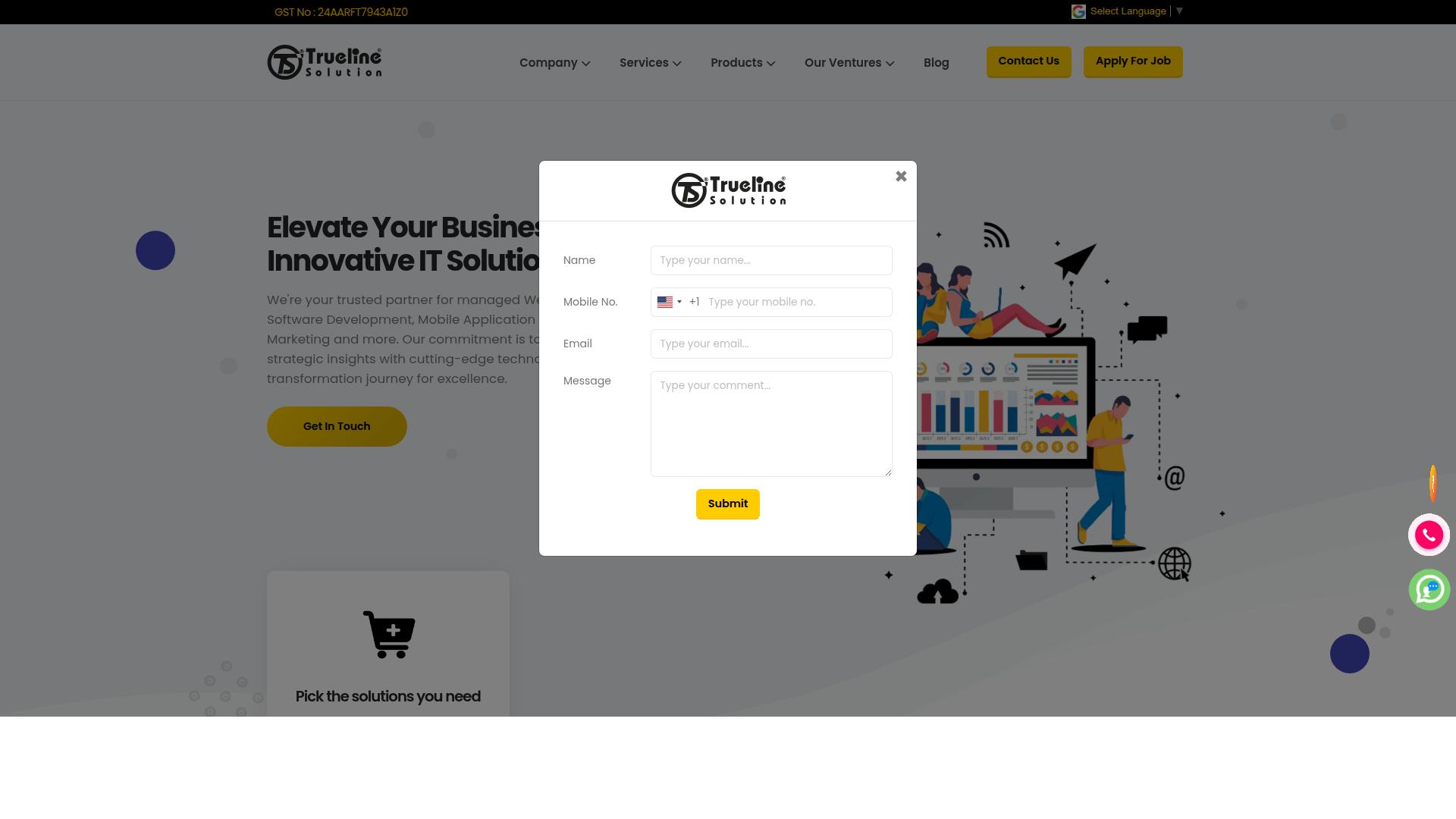 Trueline Solution Bulk WhatsApp Marketing Software website